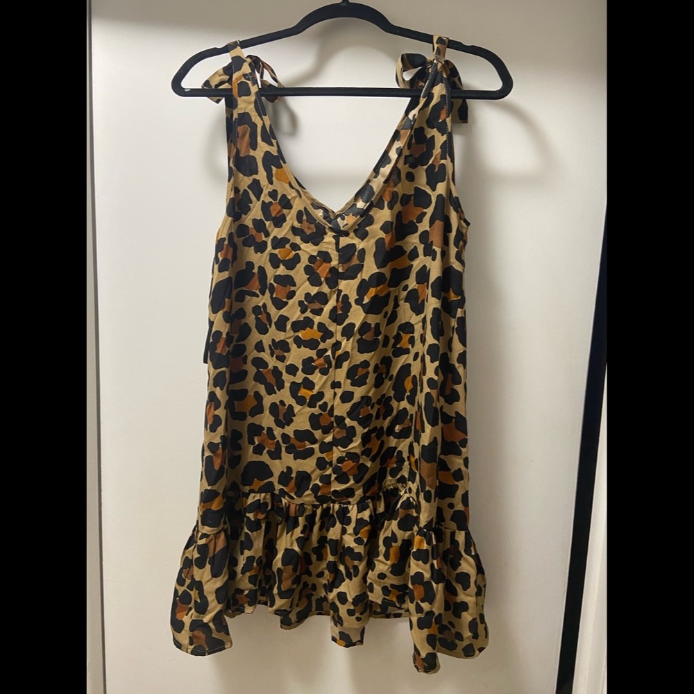 Judith March Cheetah Print Tie Bow Dress
